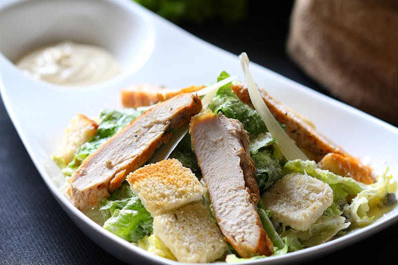 Classic Caesar salad with croutons and parmesan